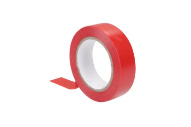 Kırmızı yapışkanlı plastik bandı