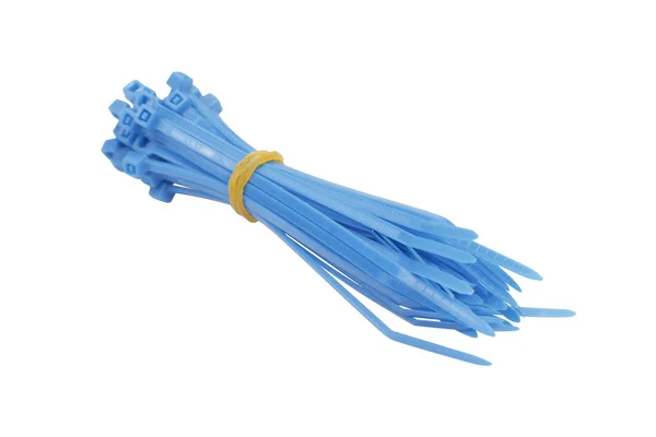 Blue plastic ties — Stock Photo, Image