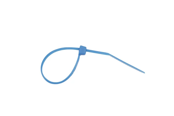 青いプラスチック ケーブル ネクタイ — ストック写真