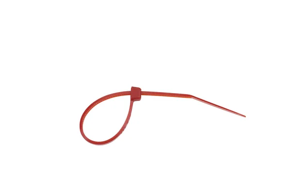 Gravata de cabo de plástico vermelho — Fotografia de Stock