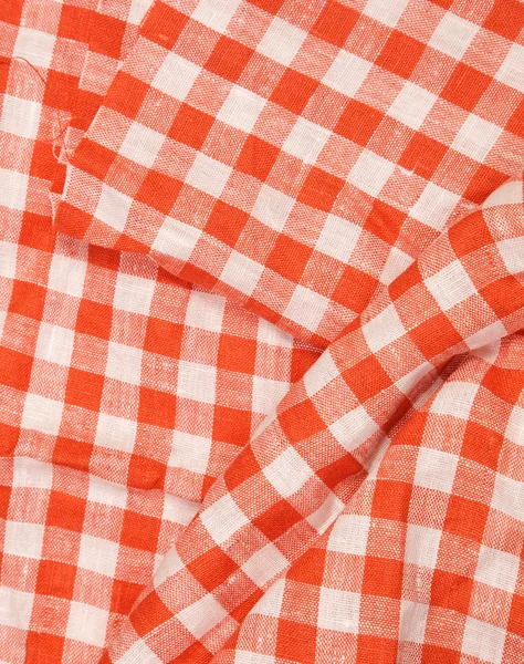 Tablecloth red and white checkered wavy texture background — Stock Photo, Image
