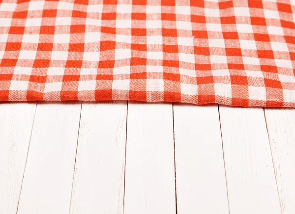 Tablecloth red and white checkered wavy on board — Stock Photo, Image