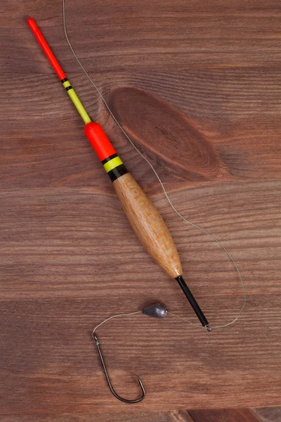 Fishing tools hook and bobber — Stock Photo, Image