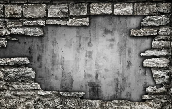 Muro de piedra con agujero — Foto de Stock