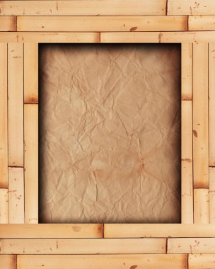 Bambu çerçeveli eski kağıt