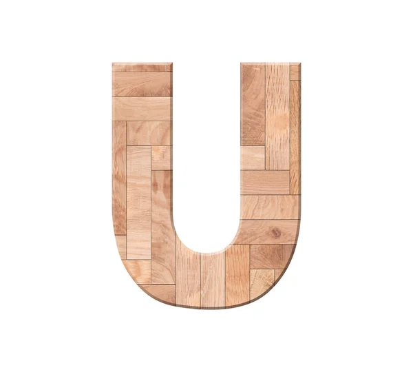 木製の寄せ木張りのアルファベット文字記号 - 米国白い背景の分離 — ストック写真