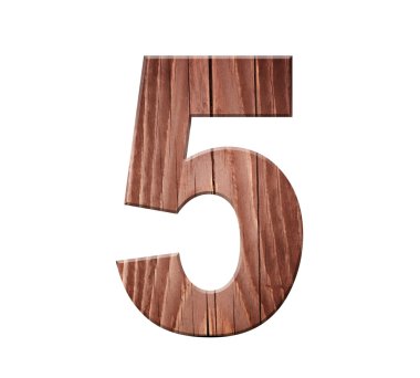 Ahşap basamak bir simgesi - 5. Beyaz arka plan üzerinde izole