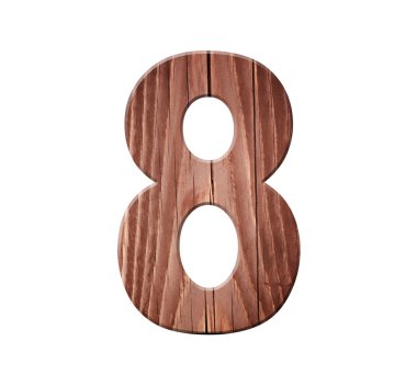 Ahşap basamak bir simgesi - 8. Beyaz arka plan üzerinde izole