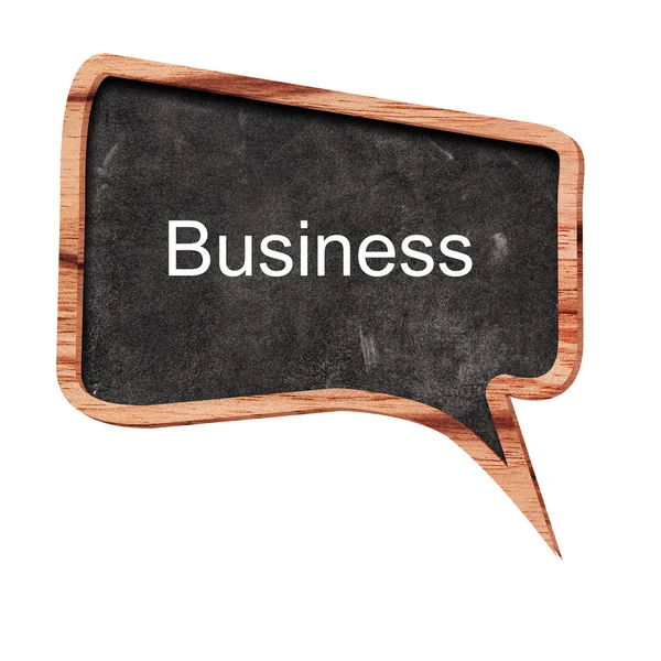 Business word concept on speech bubbles from wood on white background — Stock Photo, Image