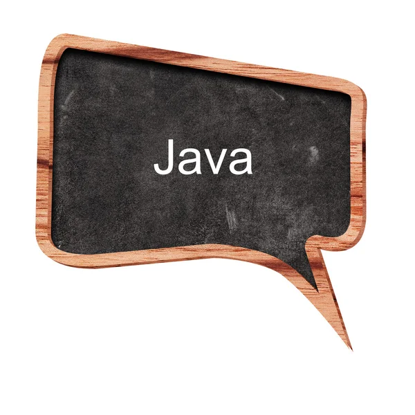 Java word concept on speech bubbles from wood on white background — Stock Photo, Image