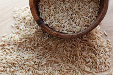 ahşap kase Asya yabani pirinç