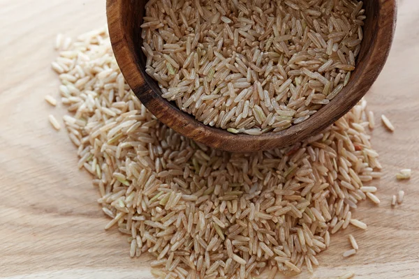 Asian wild rice in a wooden bowl