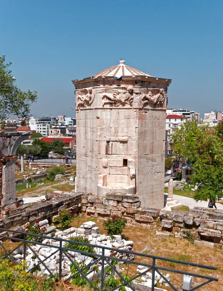 Athene Griekenland Oude Winden Toren Klok Het Romeinse Tijdperk Forum — Stockfoto