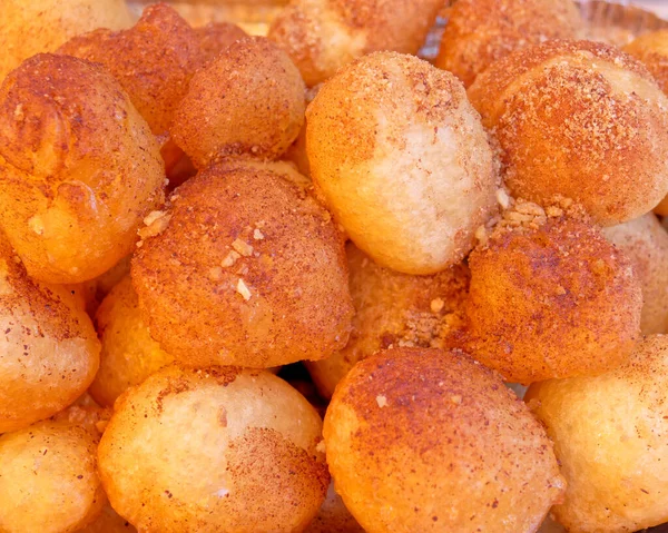 Lukuma Fried Sweet Pankake Balls Honey Syrup Nuts Cinammon — Stock Photo, Image