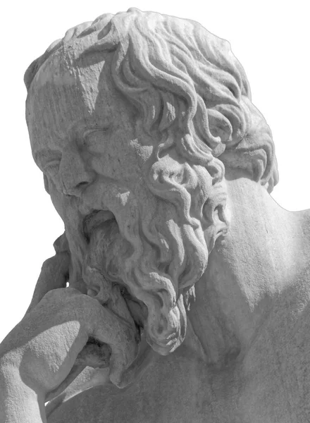 Socrates statue portrait isolated, the ancient greek philosopher