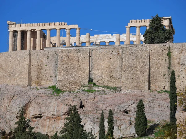 Partenón Antiguo Templo Acrópolis Atenas Grecia — Foto de Stock