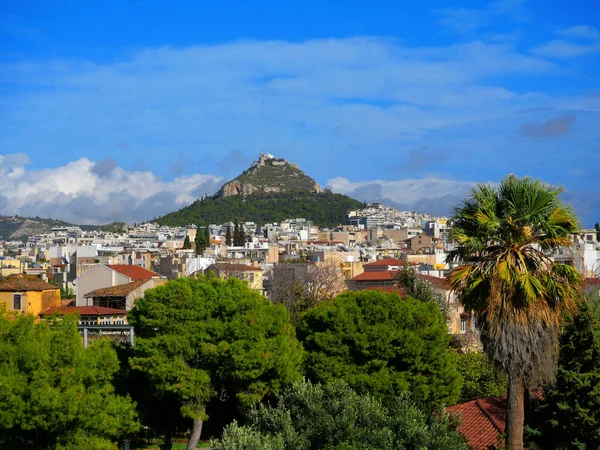 Cerro Lycabettus Vista Panorámica Atenas Grecia — Foto de Stock