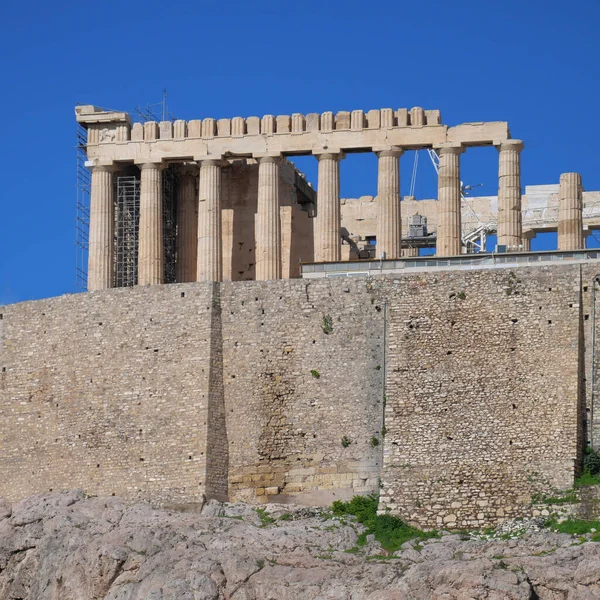 Partenon Starożytna Świątynia Akropolu Aten Grecja — Zdjęcie stockowe