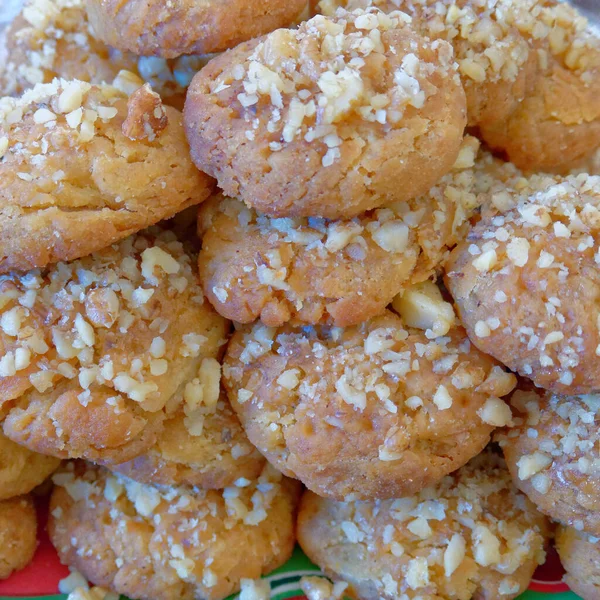 Melomacarona Традиционное Греческое Рождественское Печенье Медовым Сиропом Орехами — стоковое фото