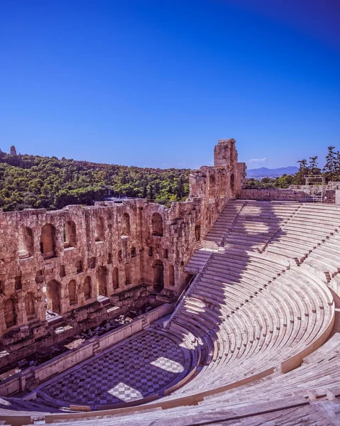 Herodeion Ancient Open Theatre Athens City Panoramic View Grecja — Zdjęcie stockowe