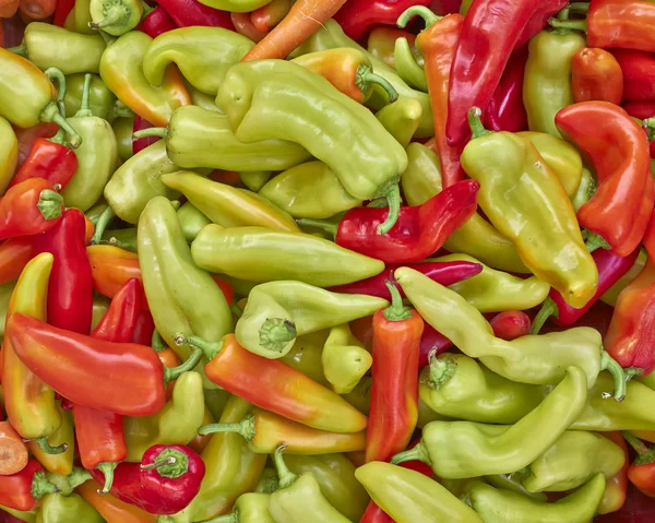 Sweet horn peppers closeup — Stock Photo, Image