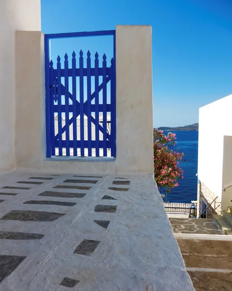 Greece, picturesque blue door — Stock Photo, Image