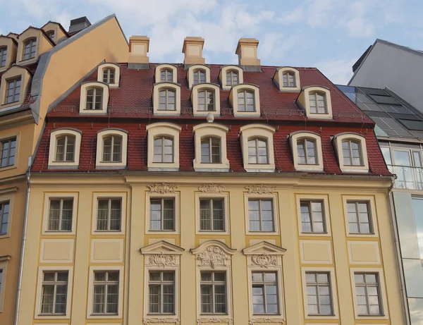 Fachadas de casa en Neumarkt Square, Dresde Alemania —  Fotos de Stock