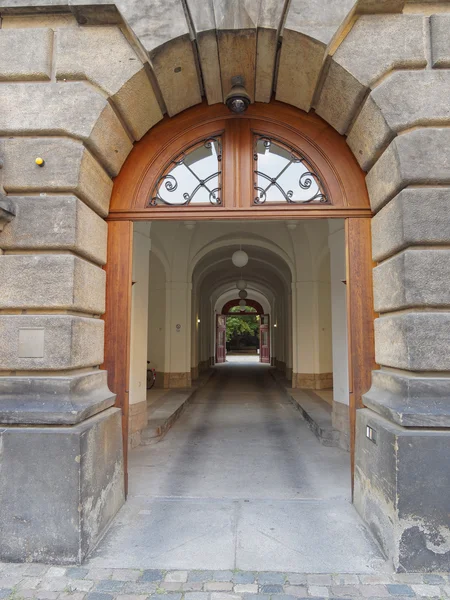 Vintage entrance and secret yard, Dresden, Saxony Germany — Stock Photo, Image