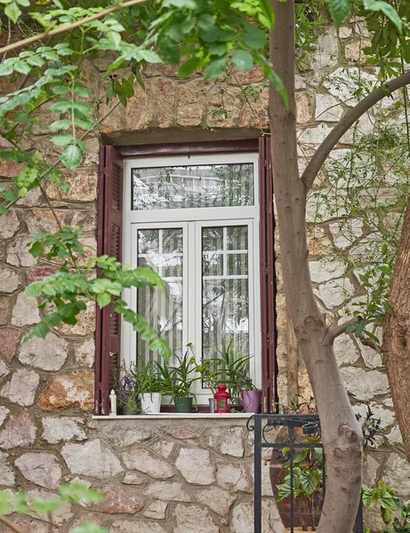 Casa janela, Atenas Grécia — Fotografia de Stock