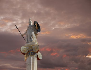 Athena statue, the goddess of wisdom and philosophy clipart