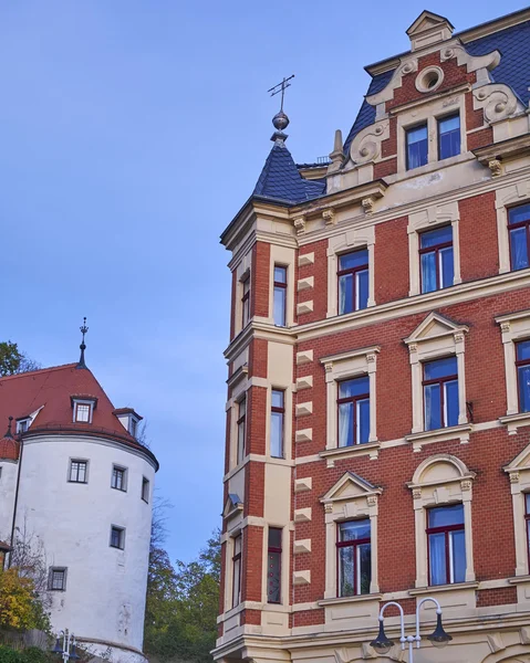 Épületek homlokburkalása, Altenburg, Németország — Stock Fotó