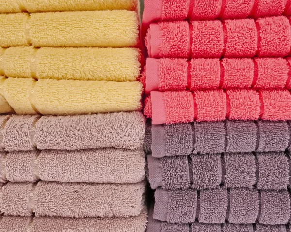 Various colorful towels closeup — Stock Photo, Image