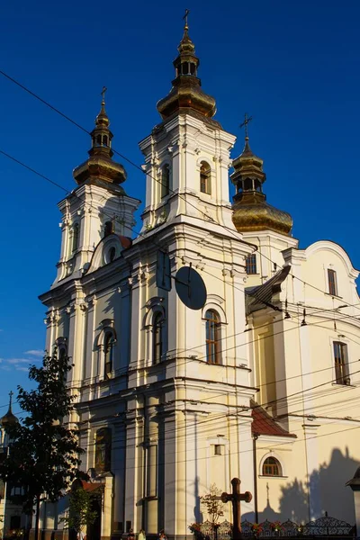 Vinnytsia Ukrayna 2020 Kurtarıcı Dönüşüm Katedrali Ukrayna Ortodoks Kilisesi Yaz — Stok fotoğraf