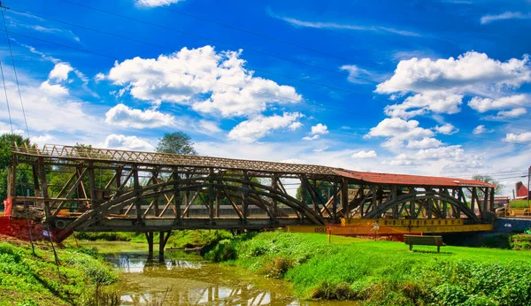 Viejo Puente Doble Palmo Cubierto Pensilvania Desmonta Con Marco Madera —  Fotos de Stock