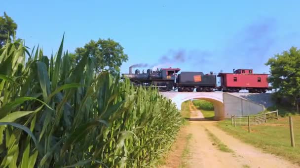 Strasbourg Pennsylvanie Juillet 2020 Vue Une Machine Vapeur Qui Approche — Video