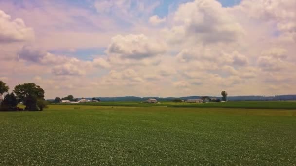 Utazás Közben Egy Antik Vonat Kilátás Farm Vidék Egy Nyári — Stock videók