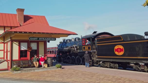 Strasbourg Pennsylvanie Octobre 2020 Vue Des Années 1950 Une Locomotive — Video