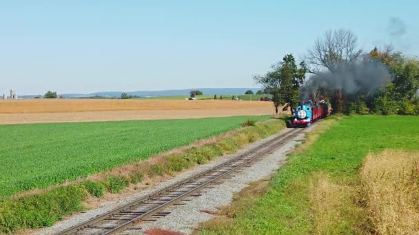 Ronks Pennsylvania Říjen 2020 Thomas Tank Engine Fufing Amish Countryside — Stock video