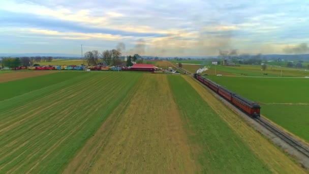 Strasburg Pennsylvania Kasım 2020 Antik Buharlı Tren Yolcu Koçlarının Turistlerle — Stok video