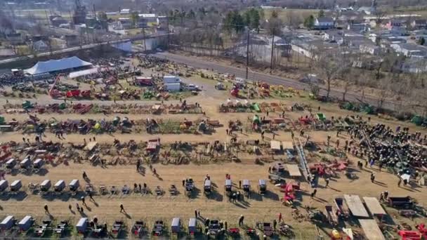Luftaufnahme Eines Amisch Schlammverkaufs Pennsylvania Bei Dem Amisch Produkte Einem — Stockvideo