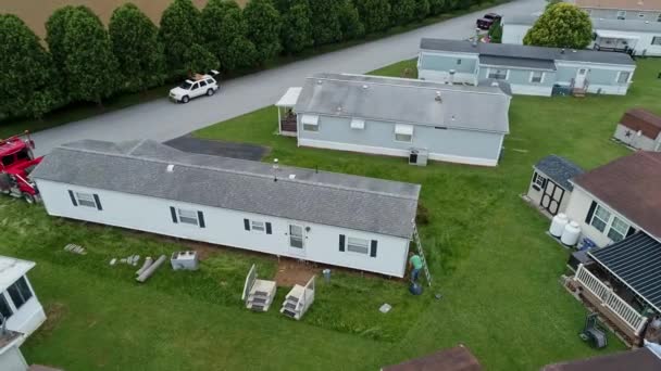 Gordonville Pensylwania Czerwiec 2021 Drone View Mobile Home Manufactured Home — Wideo stockowe