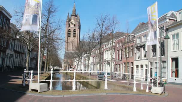 Παλιά εκκλησία του Ντελφτ, Ολλανδία — Αρχείο Βίντεο