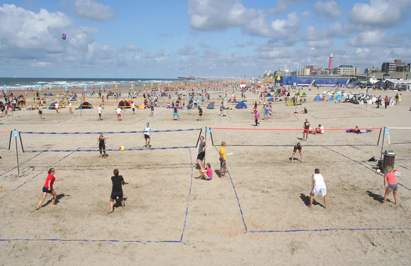 Scheveningen Beach volejbal — Stock fotografie