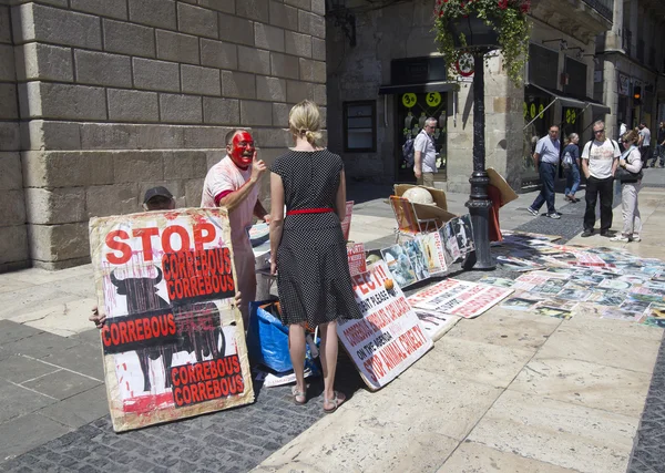 Anty walki byków w Barcelona — Zdjęcie stockowe