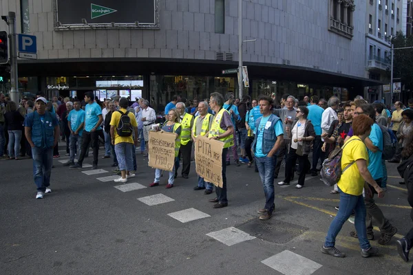 Werknemers protest in Barcelona — Stockfoto