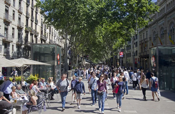 La rambla Barcelona, İspanya — Stok fotoğraf