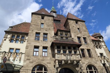 Bremen, Almanya 'da tarihi bir kütüphane cephesi