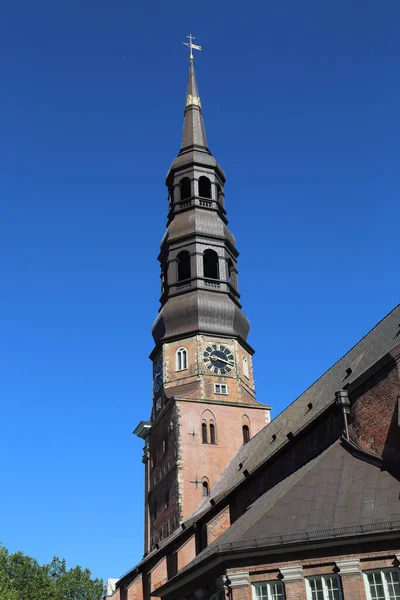 Torre Della Chiesa Santa Caterina Amburgo Germania — Foto Stock