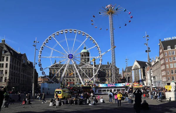 Ámsterdam Países Bajos Octubre 2016 Gente Disfruta Recinto Ferial Con — Foto de Stock