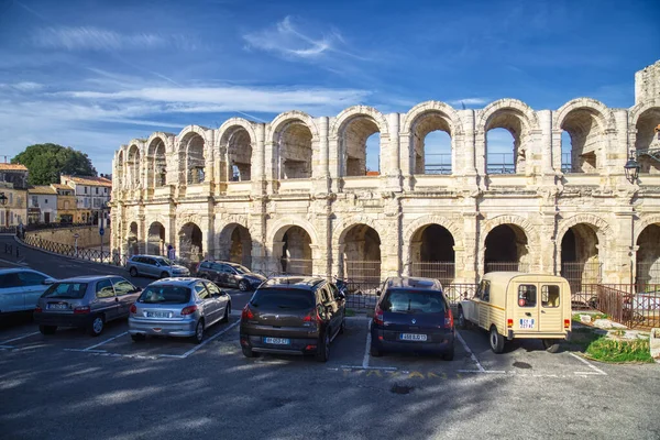 Avignon France October 2019 Ancient Roman Amphitheatre Parked Cars Avignon — 스톡 사진